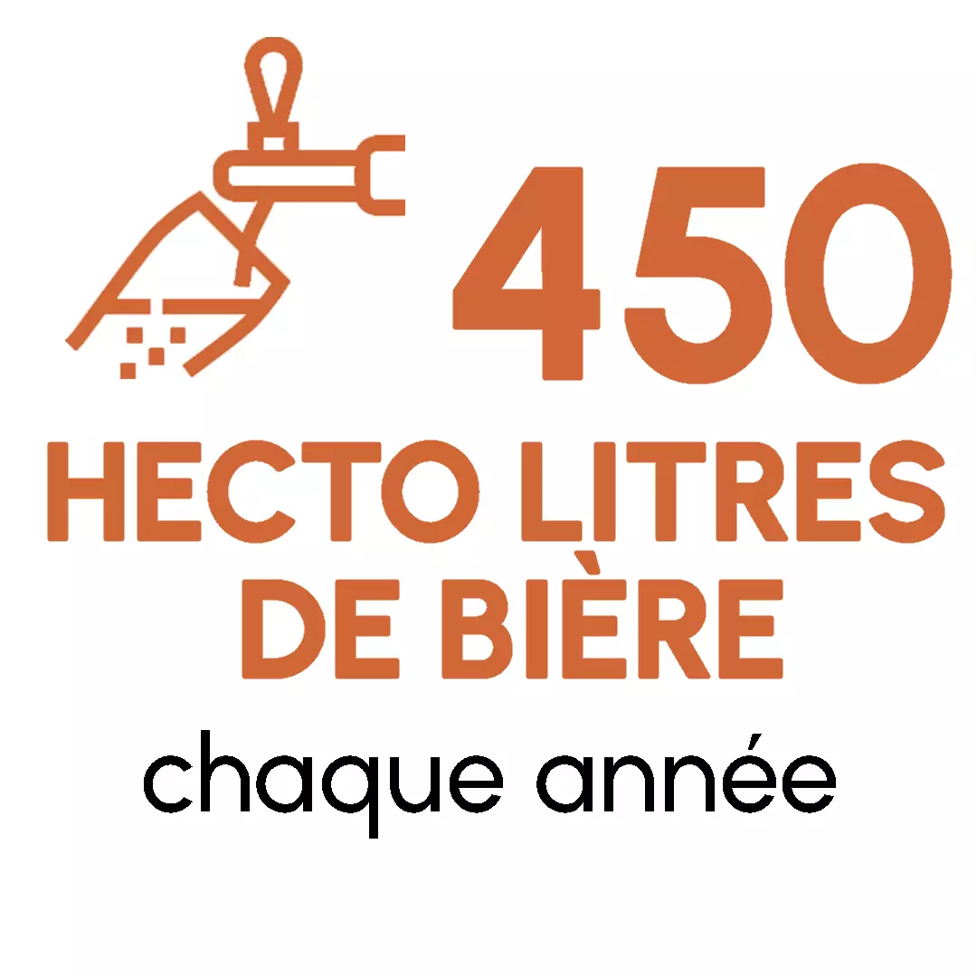 450 Hecto litres de bière chaque mois